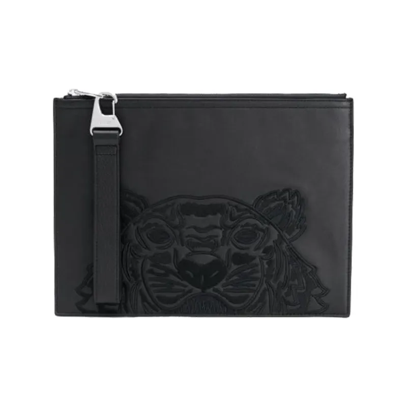 KENZO Leather Clutch Men's Black-0