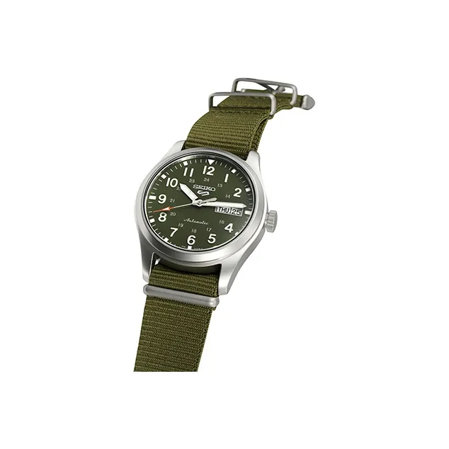SEIKO Mechanical Movement Nylon Strap Watch Men's Watch Green Dial SRPG33K1-1