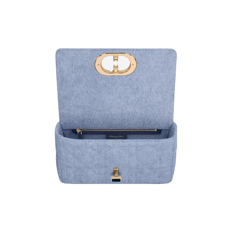 DIOR Caro Denim Handbag, Shoulder Bag, Crossbody Bag Medium Size Women's Blue-5