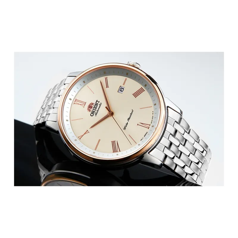 ORIENT Mechanical Movement Stainless Steel Watchband Watch Men's Watches Gold Dial RA AC0J01S10B-4