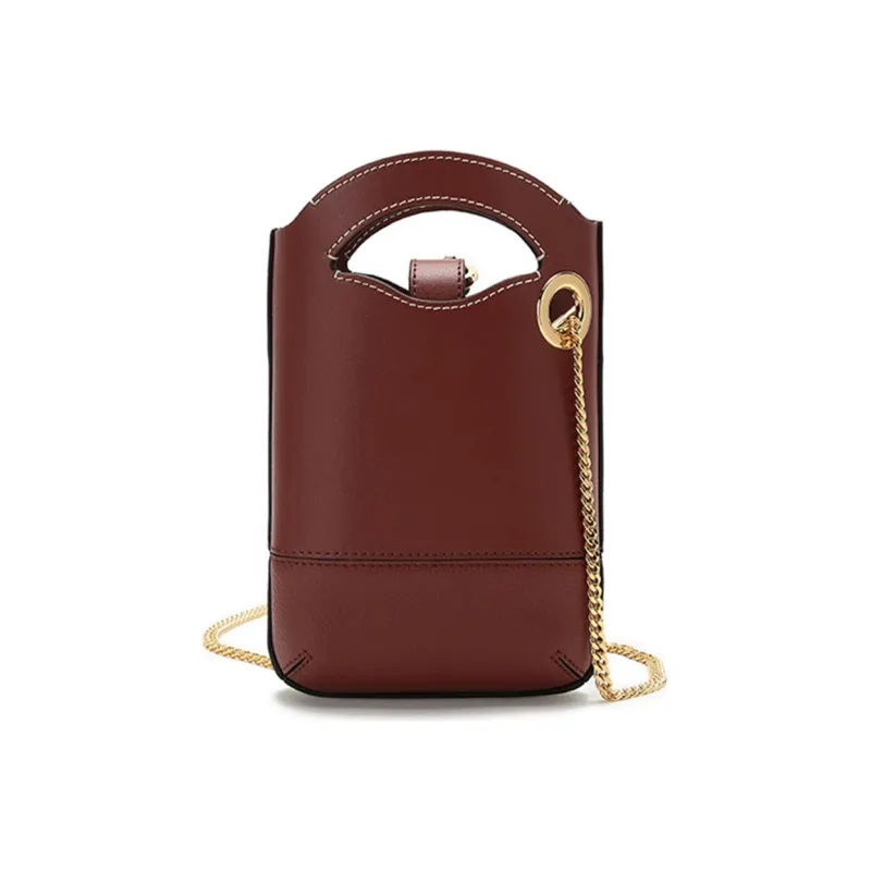 Chloe Chloé Bags Cow Leather Shoulder Bags Handbags Women's Brown Red-3