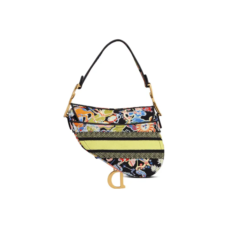 DIOR Saddle Embroidery Handbag Women's Multicolor-3