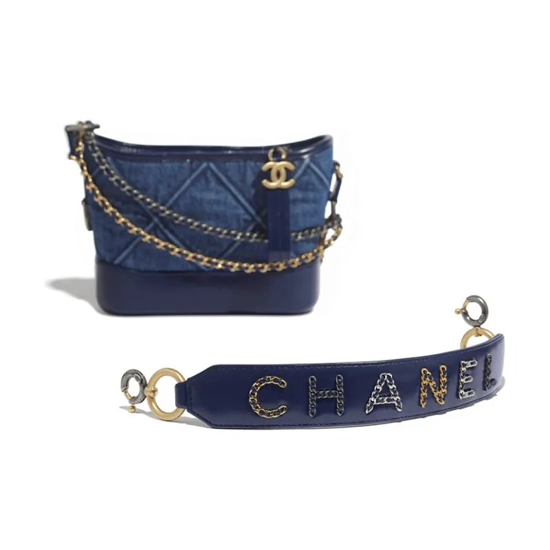 CHANEL Gabrielle Canvas With Leather Backpack, Handbag, Shoulder Bag, Crossbody Bag Trumpets Women's Dark Blue-3