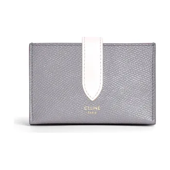 CELINE Cow Leather Card Holder Women's Eggshell Gray/Light Pink