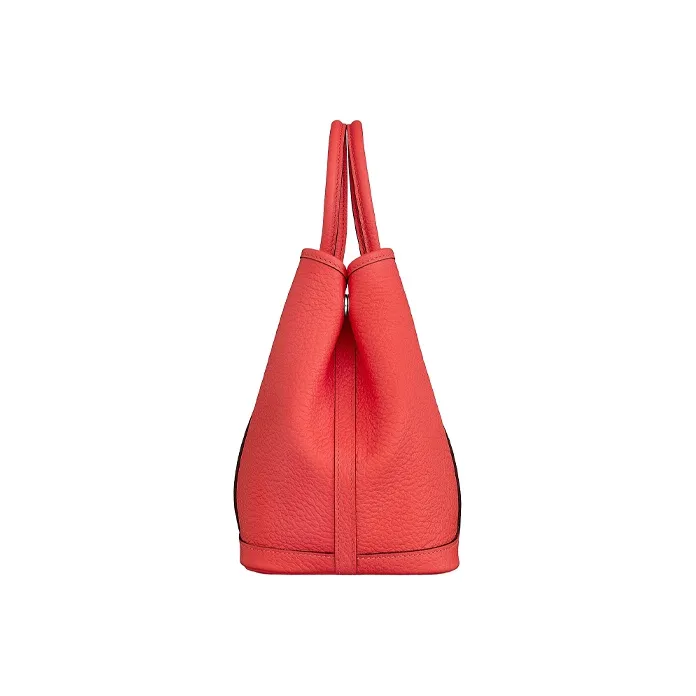 HERMES Garden Party 30 Country Cow Leather Garden Handbag Women's Orange Red-1