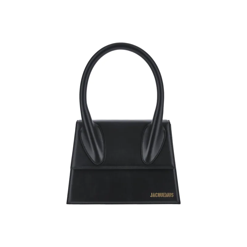 Jacquemus Leather Crossbody One Shoulder Handbag Women's Black-0