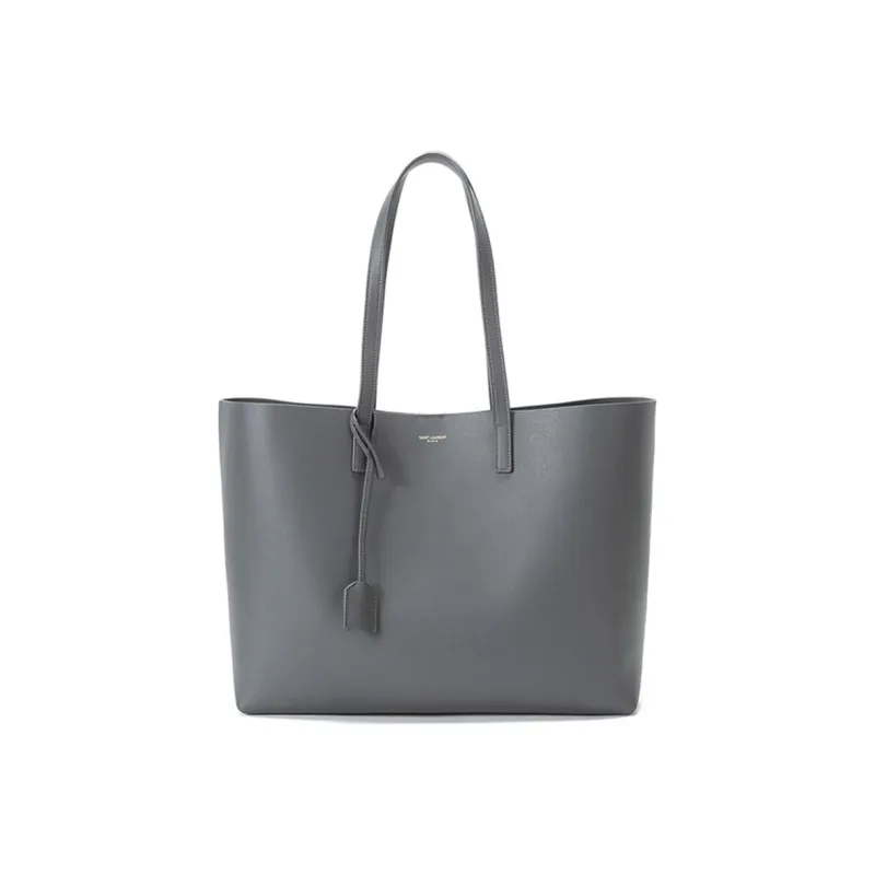 SAINT LAURENT East/West Soft Calfskin Combo Bag, Tote Bag, Shopping Bag, Shoulder Bag Women's Dark Gray-0