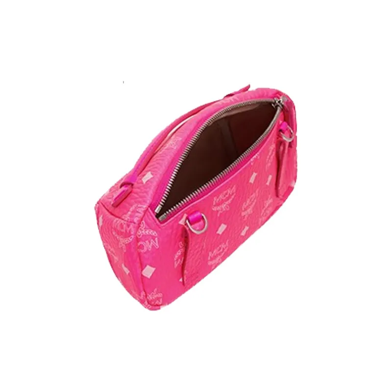 MCM Essential Visetos Origina Fabric Fanny Pack Crossbody Bags Small Size Women's Pink-3
