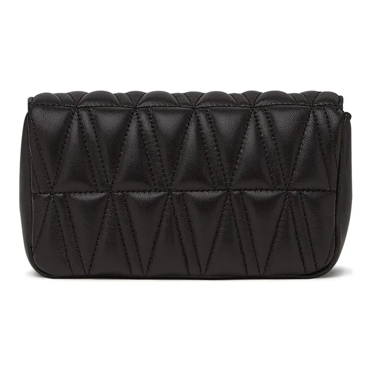 VERSACE Virtus Leather Clutch, Crossbody Bag Mini Women's Black-3