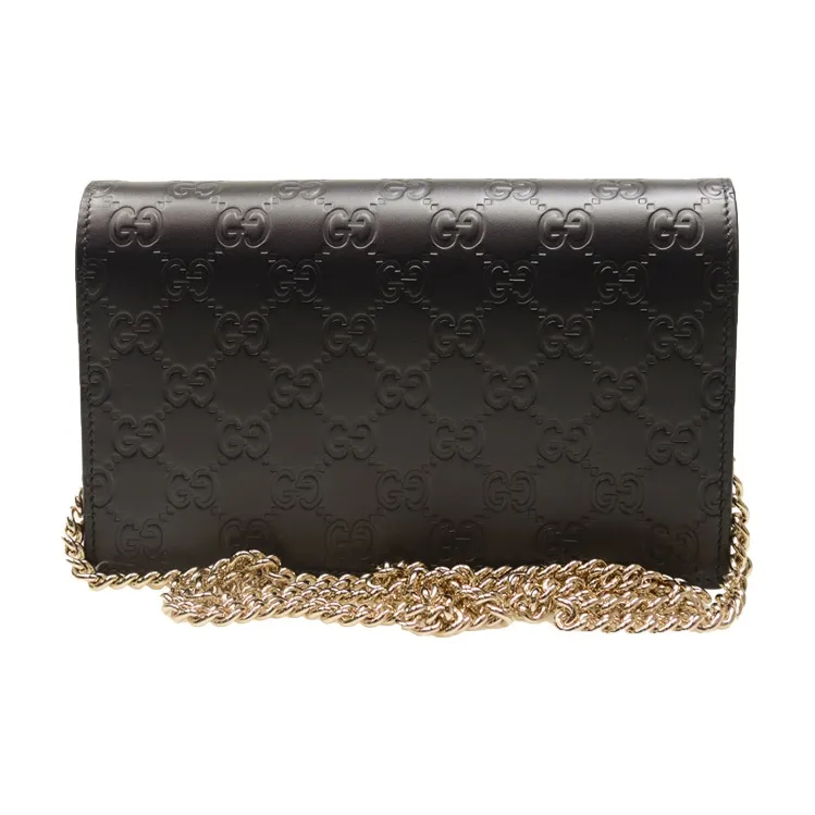 GUCCI Leather Wallet Shoulder Bag Crossbody Bag Regular Women's Black-2