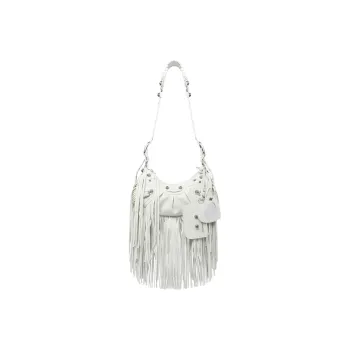 Balenciaga Le Cagole Sheepskin One Shoulder Handbags Small Size Women's White