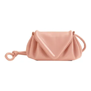 Bottega Veneta Leather Crossbody Bag Clutch Small Size Women's Pink