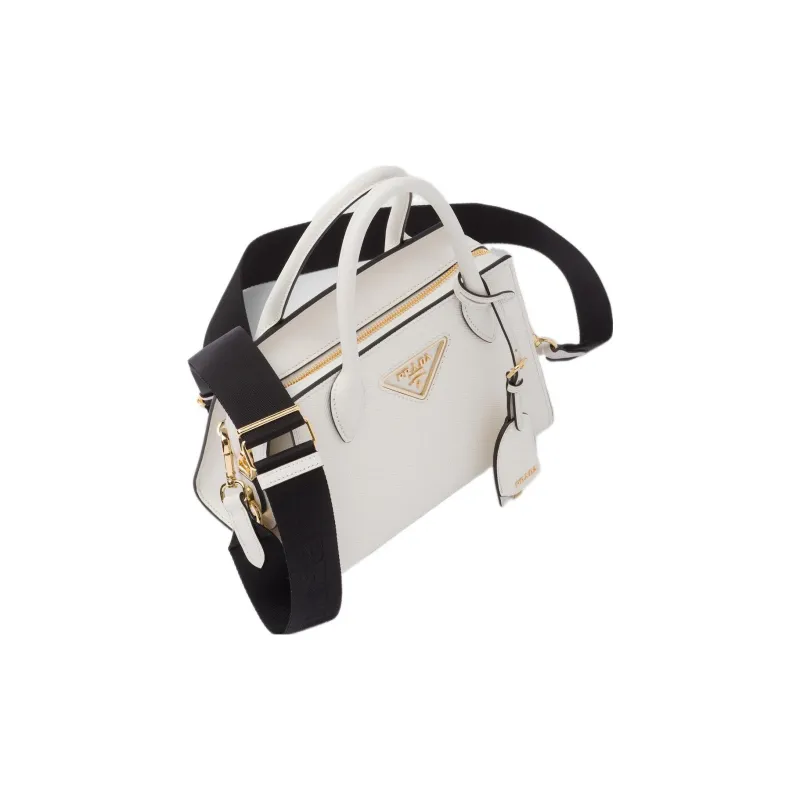 PRADA Saffiano Smooth Leather Shoulder Bag Crossbody Bag Handbag Women's White-2