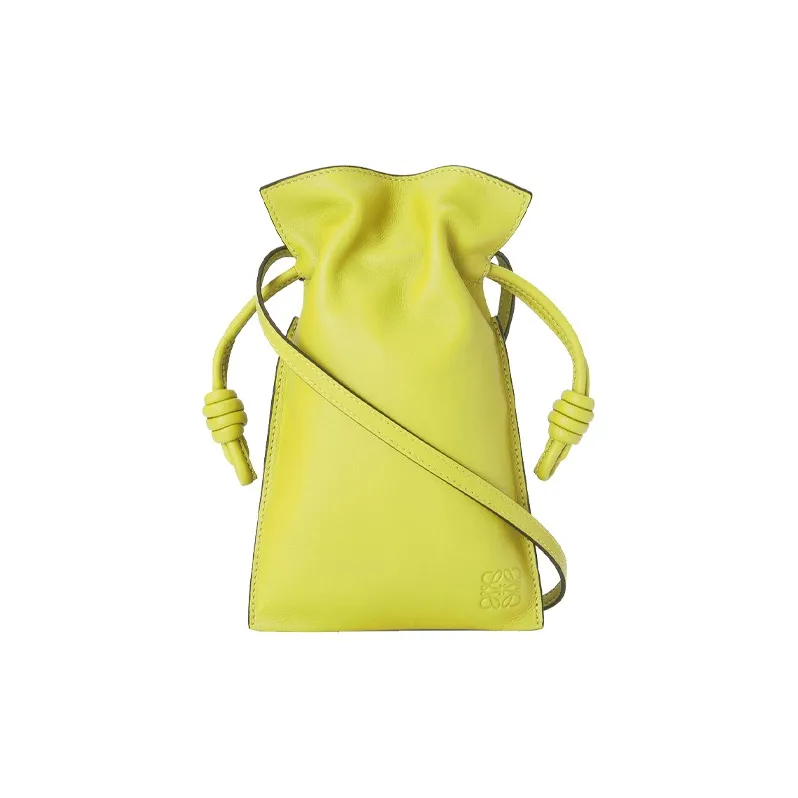 LOEWE Nappa Cow Leather Clutch, Shoulder Bag, Crossbody Bag Women's Lemon Yellow-0