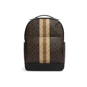 COACH Graham Canvas With Smooth Calfskin Backpack Large Size Men's Brown Monogram