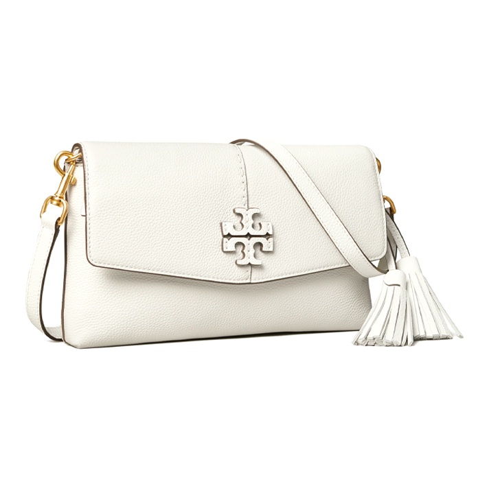 TORY BURCH McGraw Litchi Grain Leather Shoulder Bag Crossbody Bag Women's  White