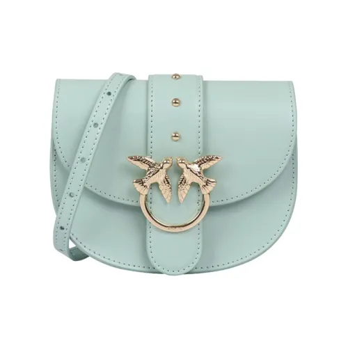 PINKO GO-ROUND Leather Saddle Bag Robin Bag Shoulder Bag Crossbody Bag Regular Women's Mint Green