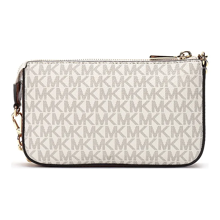 MICHAEL KORS Jet Set PVC Shoulder Bag Coin Purse Mahjong Handbag Small Size Women's Vanilla White-3