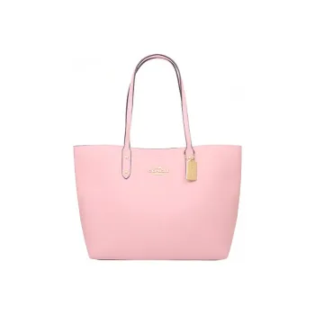 COACH Town Leather Tote Bag, Shopping Bag, Crossbody Bag, Shoulder Bag Women's Cherry Blossom Pink