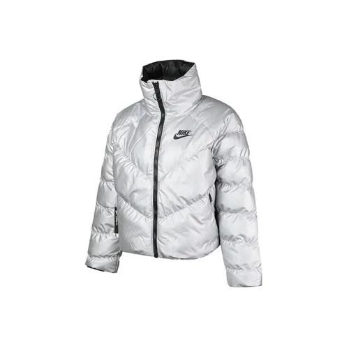 Nike Puffer Jackets Women's Silver