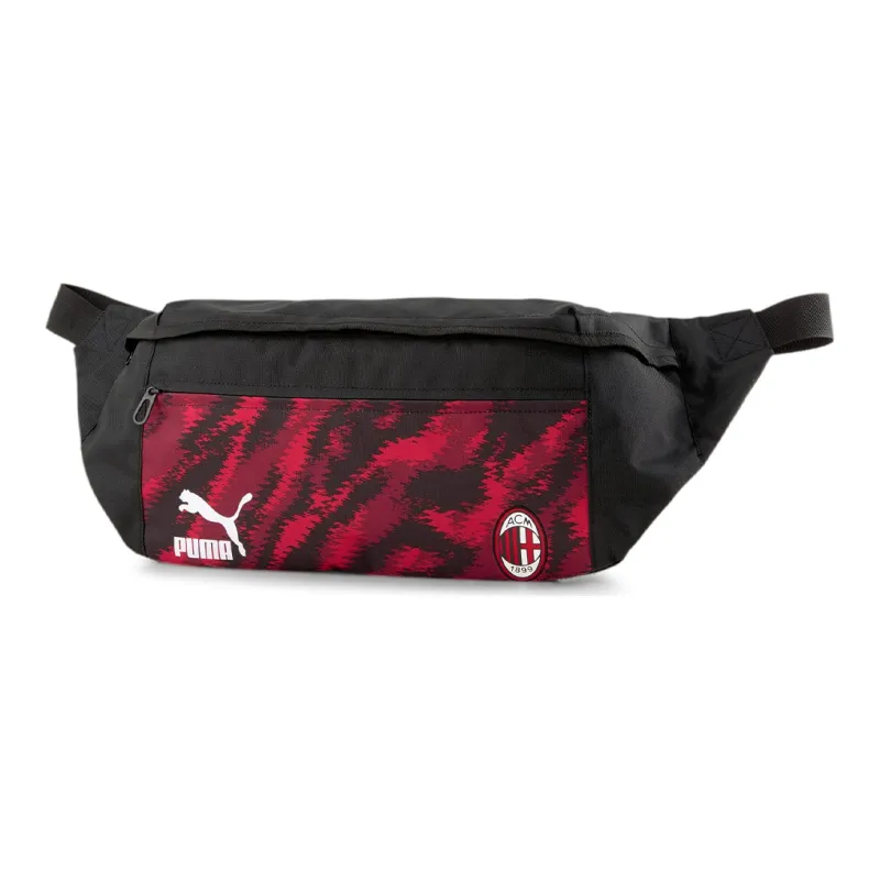 PUMA Polyester Soccer Sling Bag Fanny Pack Regular Unisex Red Black Multicolor-0