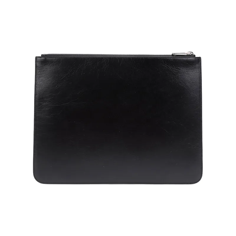 GIVENCHY Cow Leather Clutch Large Size Men's Black-2