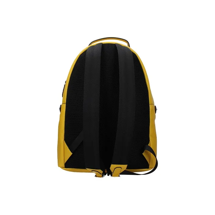FENDI Leather With Fabric Backpack Unisex Yellow-2