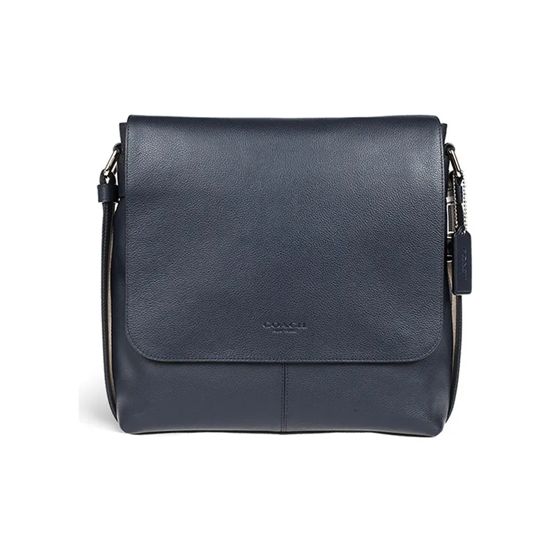 COACH Charles Leather Crossbody Bag, Shoulder Bag Large Size Men's Navy Blue-1