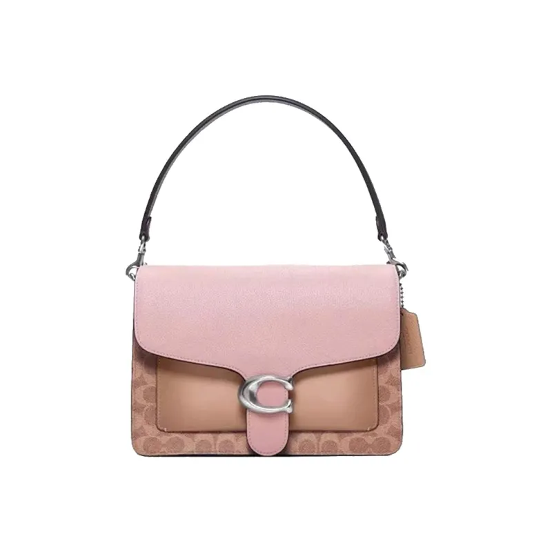 COACH Tabby Leather Shoulder Bag, Crossbody Bag Tubas Women's Milk Tea Brown & Black Multicolor-0
