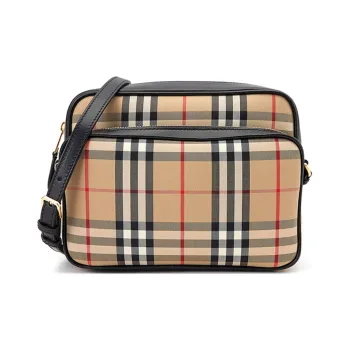 Burberry Medium Vintage Check And Leather Camera Bag Archive Beige