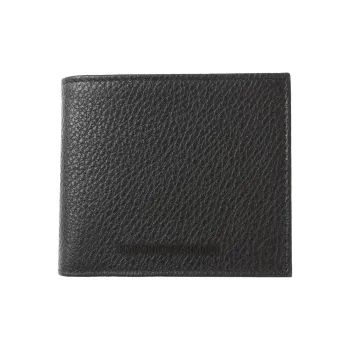 EMPORIO ARMANI Leather 3 in 1 Card Holder Wallet Men's Pure Black