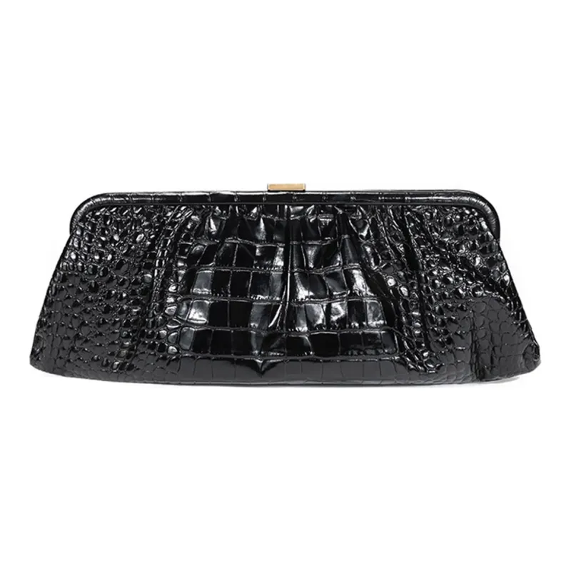 Balenciaga Leather Shoulder Bag Clutch Regular Women's Black-3