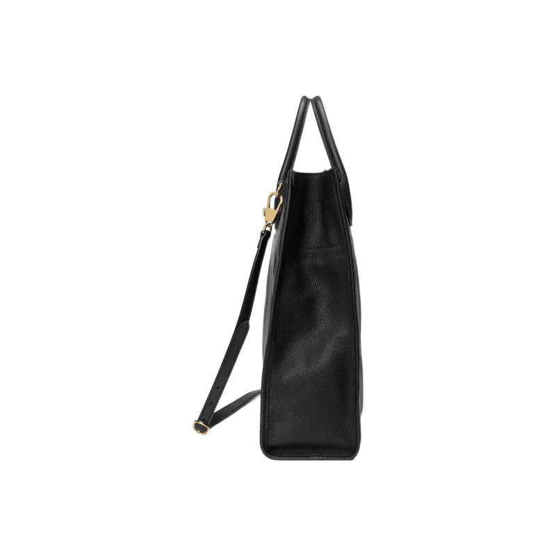GUCCI Leather Shoulder Bag, Crossbody Bag, Handbag Unisex Black-3