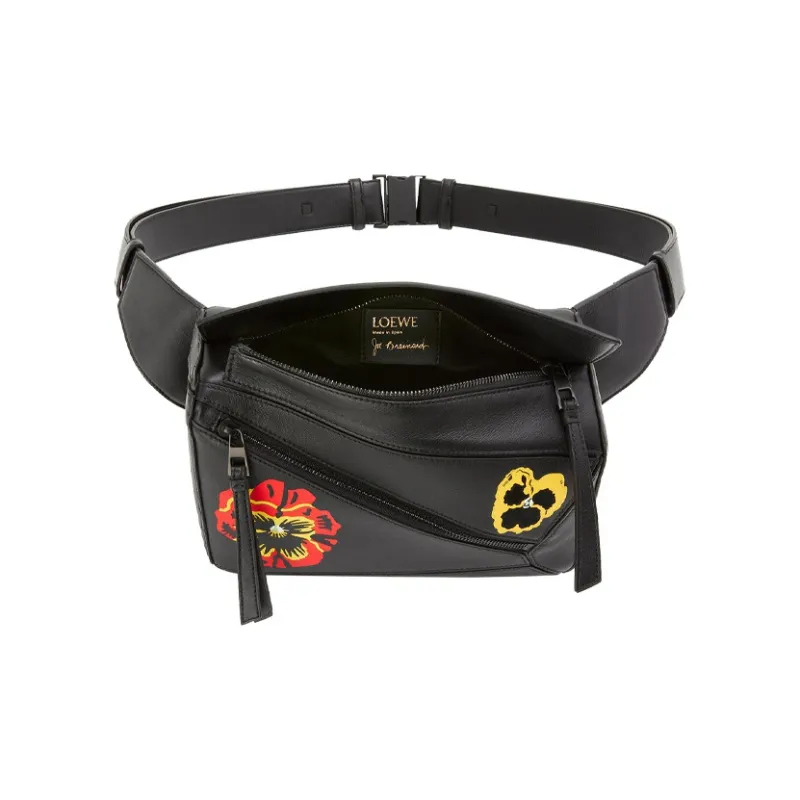 LOEWE Puzzle Classic Calfskin Fanny Pack Small Size Men's Black-2