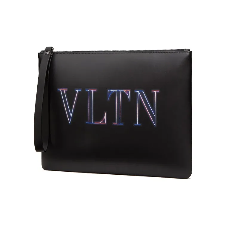 Valentino Cow Leather Clutch Regular Men's Black-2
