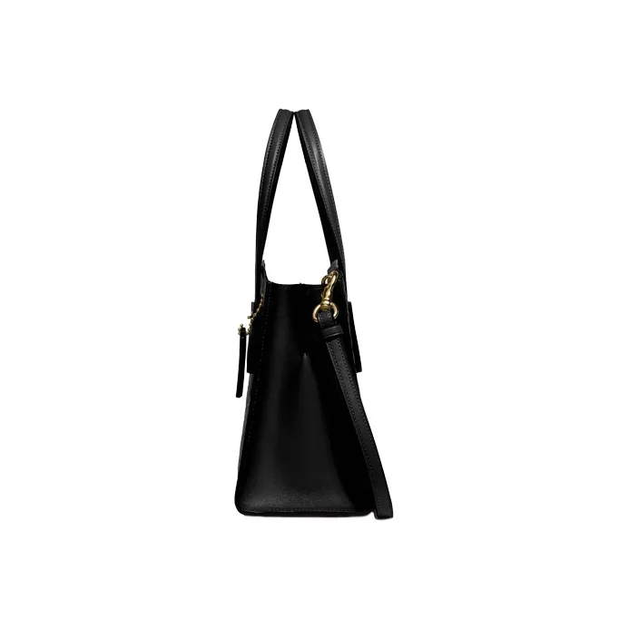 COACH Charlie Canvas, Cow Leather Tote Bag, Shopping Bag, Shoulder Bag, Crossbody Bag, Handbag Large Size Women's Black-1
