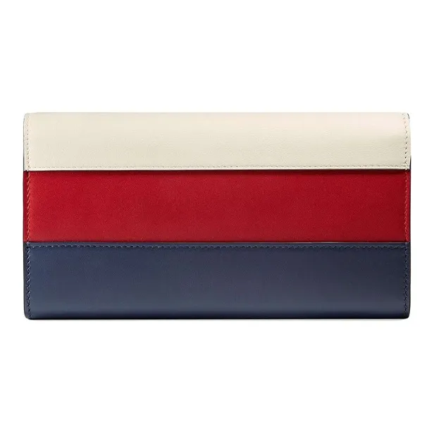 GUCCI Queen Margaret Leather Wallet Women's Red White Blue Multicolor-1