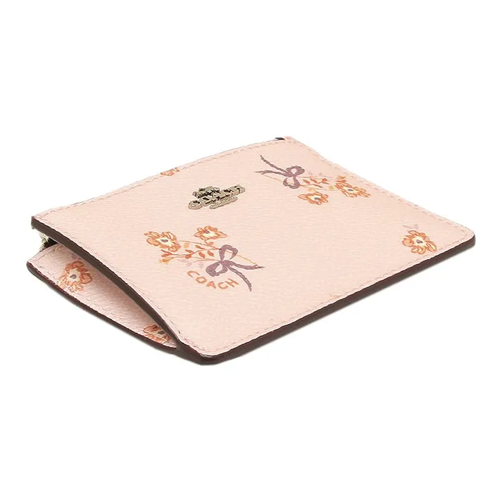 COACH Skinny Id Case Leather Document Bag Card Holder Card Holder Card Holder Mini Women's Pink-5