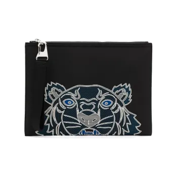 KENZO Canvas Bag Handbag Clutch Men's Black