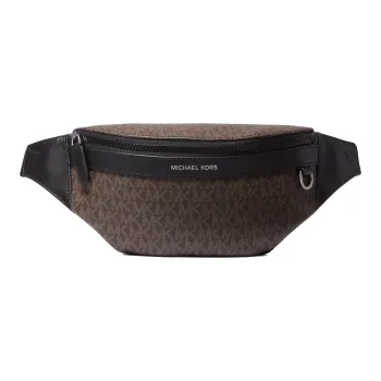 MICHAEL KORS Greyson Artificial Leather Sling Bag Fanny Pack Men's Brown