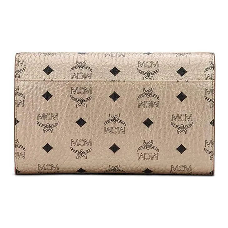 MCM Millie Visetos Artificial Leather Shoulder Bag, Crossbody Bag Regular Women's Berlin Gold-2