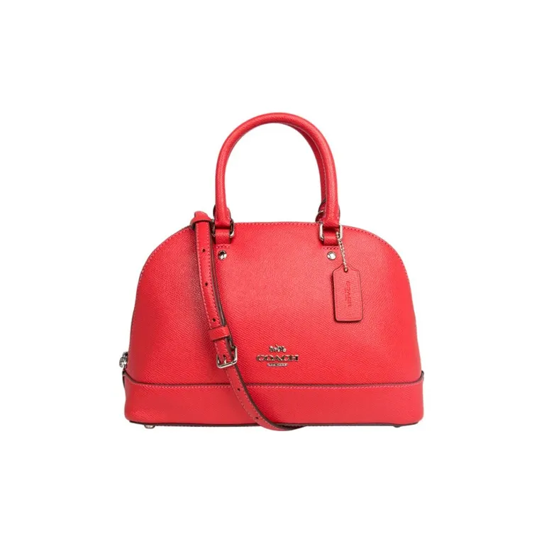 COACH Sierra Cross Grain Genuine Leather Dome Bag Crossbody Bag Handbag Small Size Women's Red-0
