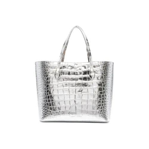 GIVENCHY Leather Tote Bag Shopping Bag Handbag Shoulder Bag Women's Silver