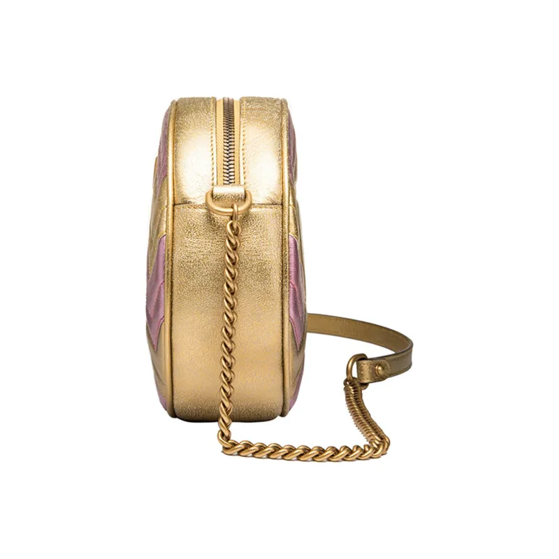 GUCCI MarmontGG Marmont Collection Leather Shoulder Bag Crossbody Bag Mini Women's Gold/Pink-3