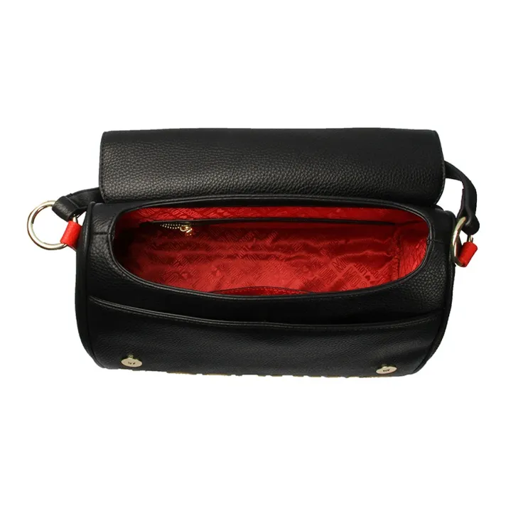 MOSCHINO Leather Crossbody Bag, Shoulder Bag Women's Black-4