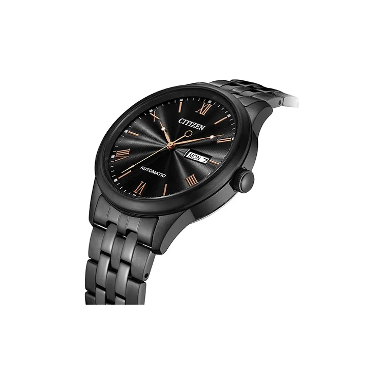 CITIZEN Mechanical Movement Stainless Steel Strap Watch Men's Watch Black Dial-1