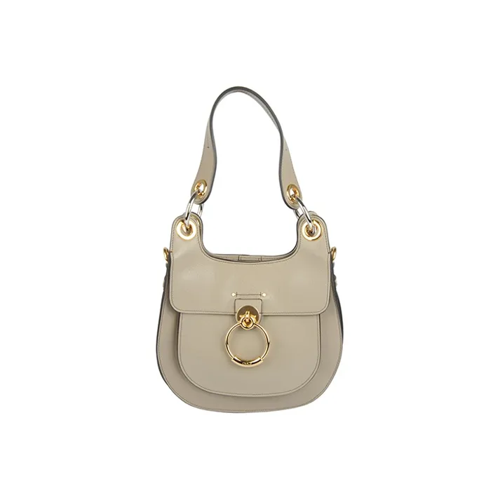 Chloe Chloé Handbag Tess Calfskin Crossbody Bag Shoulder Bag Handbags Medium Size Women's Gray-0