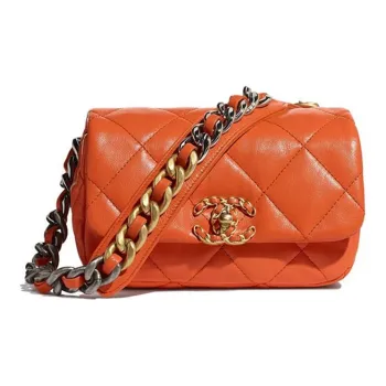 CHANEL 19Bag Lambskin Backpack, Flap Bag, Crossbody Bag, Handbag, Shoulder Bag Women's Orange