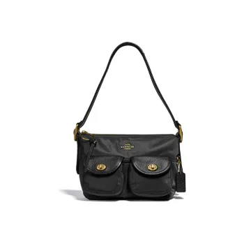 COACH Cargo Nylon Double Pocket Handbag Shoulder Bag Women's Black