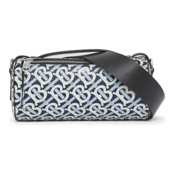 Burberry The Barrel Canvas Cylinder Bag Crossbody Bag Travel Bag Handbag Shoulder Bag Mini Women's Cobalt/White